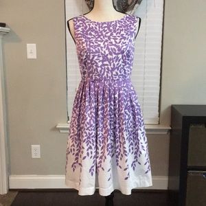 Talbots petites purple & white dress